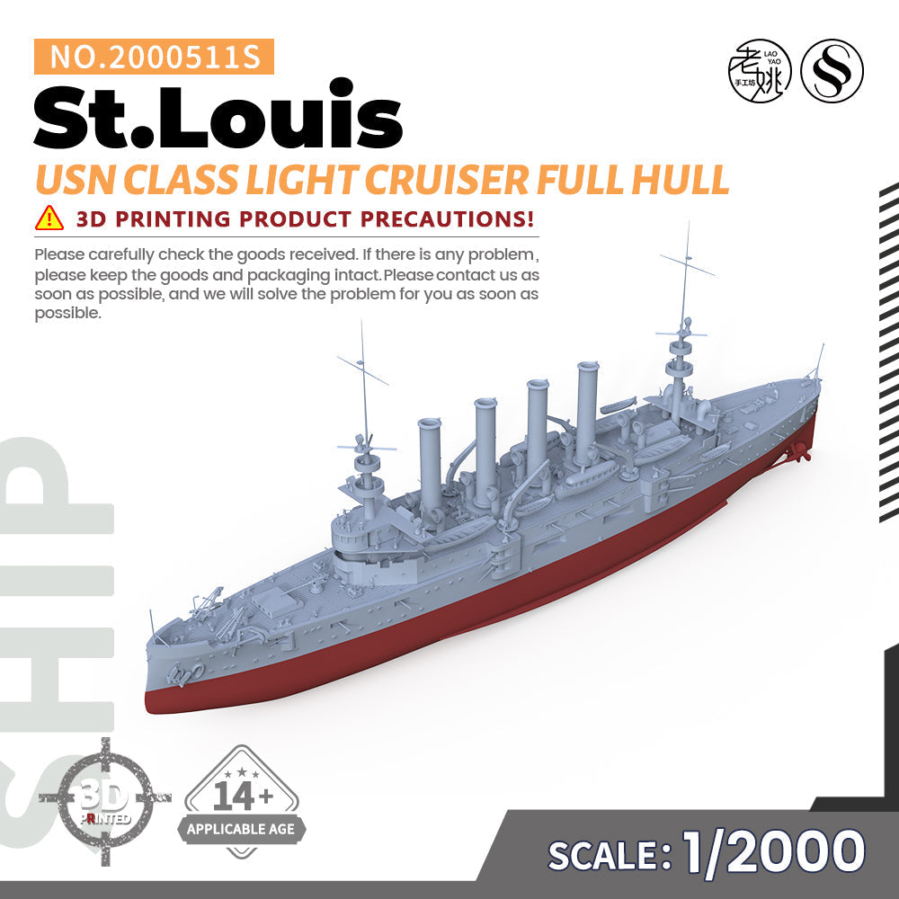 SSMODEL 511S Military Warship Model Kit US Navy St.Louis Class Protected Cruiser — detail view 4