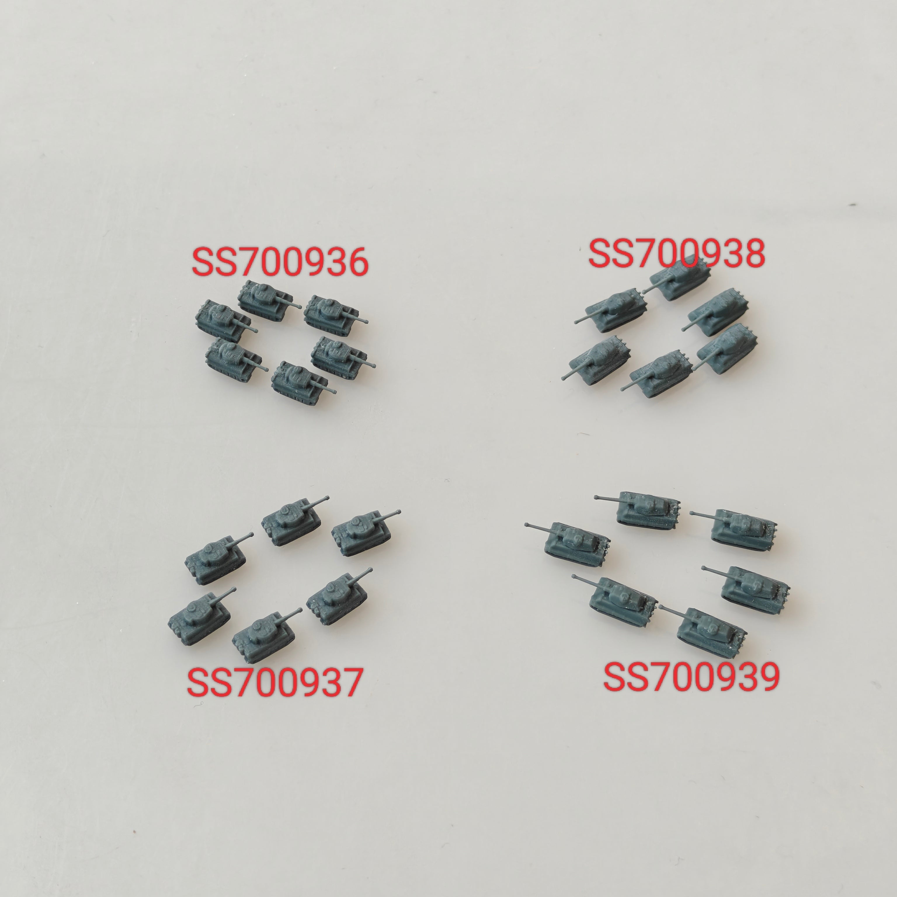 MRY-SFW SSZH001 1/700 Steel Titans: Complete German Tiger & King Tiger Heavy Tank Collection (4 Models) Tiger I Ausf.E + King Tiger Henschel & Porsche Turrets Resin Model Kit Unassembled Unpainted — detail view 2