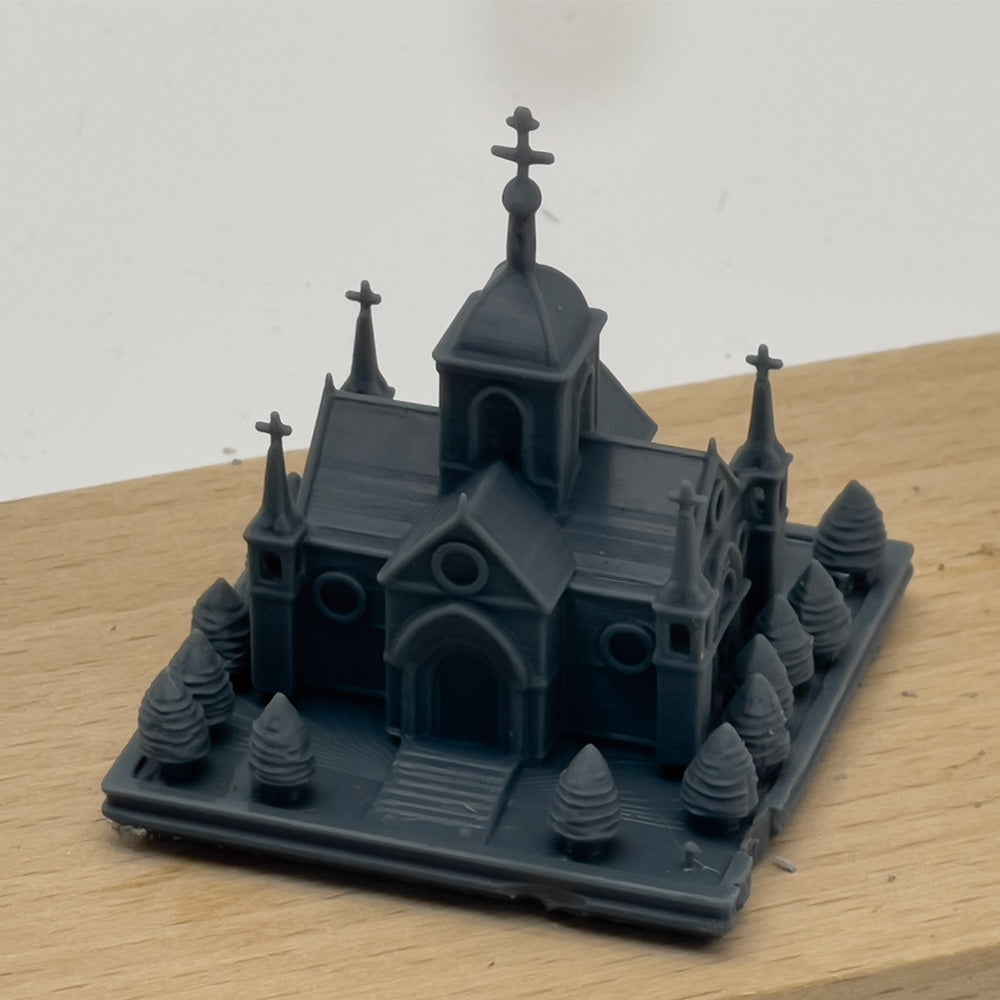 RHMG-192(193) 1/S 1/L Miniature Factory Building Military Car Railroad Track Accessory Props Diorama Scenery Model Ornament Church3 — detail view 2