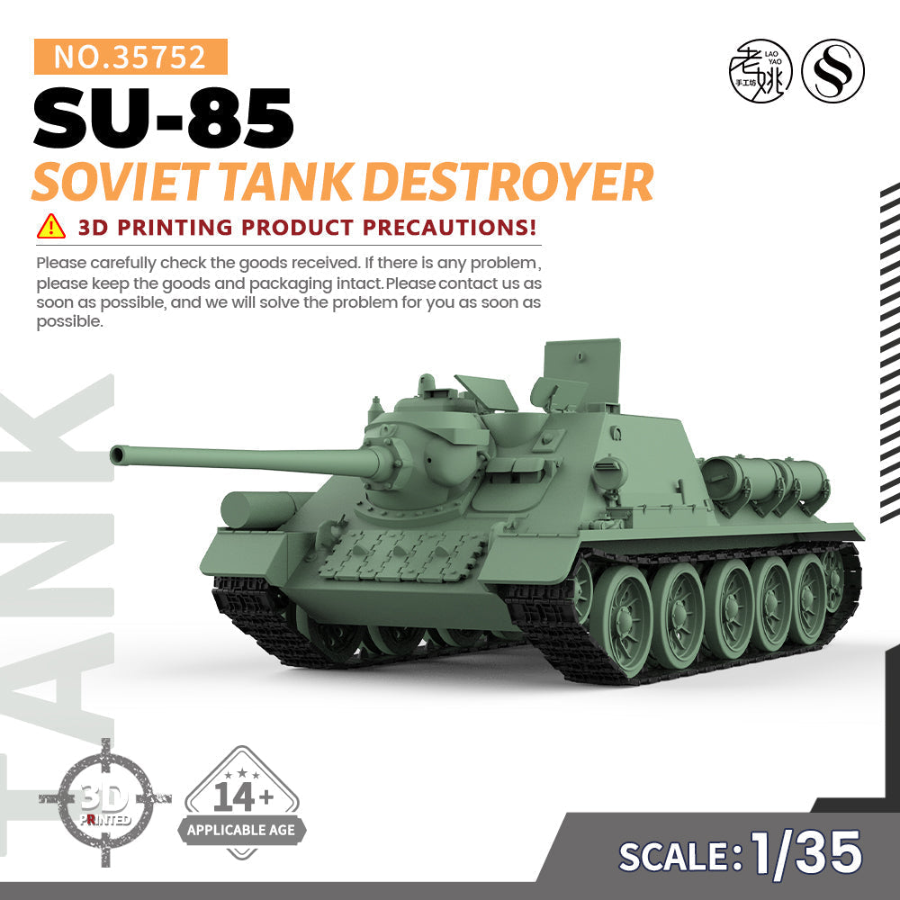 SSMODEL 752D Finished Painted Military Model Kit Soviet SU-85 Tank Destroyer Main image