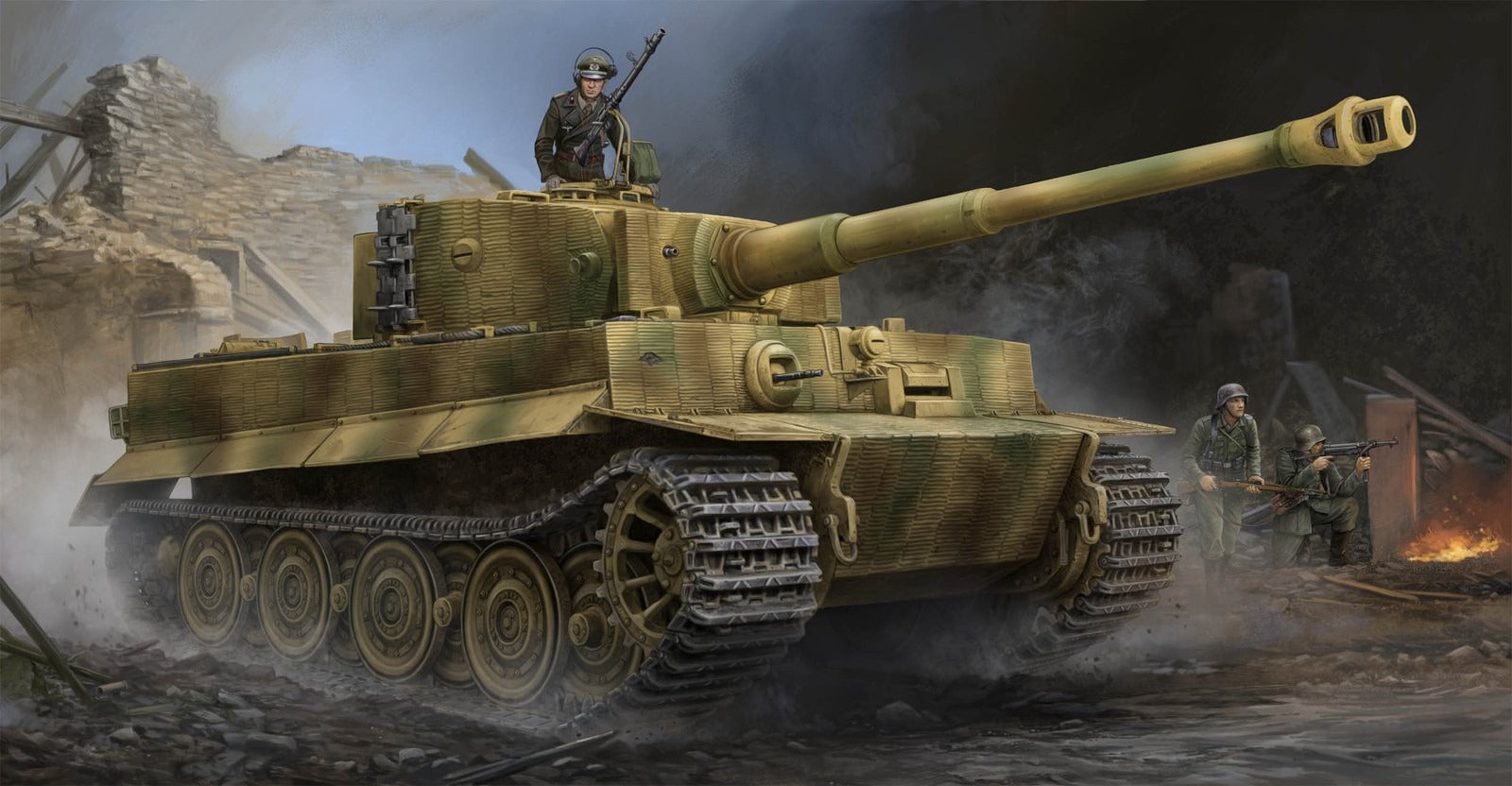 Trumpeter 09540 PZ.KPFW. VI AUSF.E SD.KFZ.181 TIGER I LATE PROD W/ZIMMERIT 1/35- — scale model kit