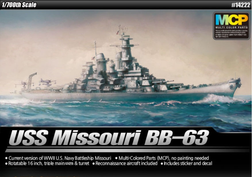 Academy 14222 1/700 USS Missouri BB-63 [MCP] Model Kit Main image
