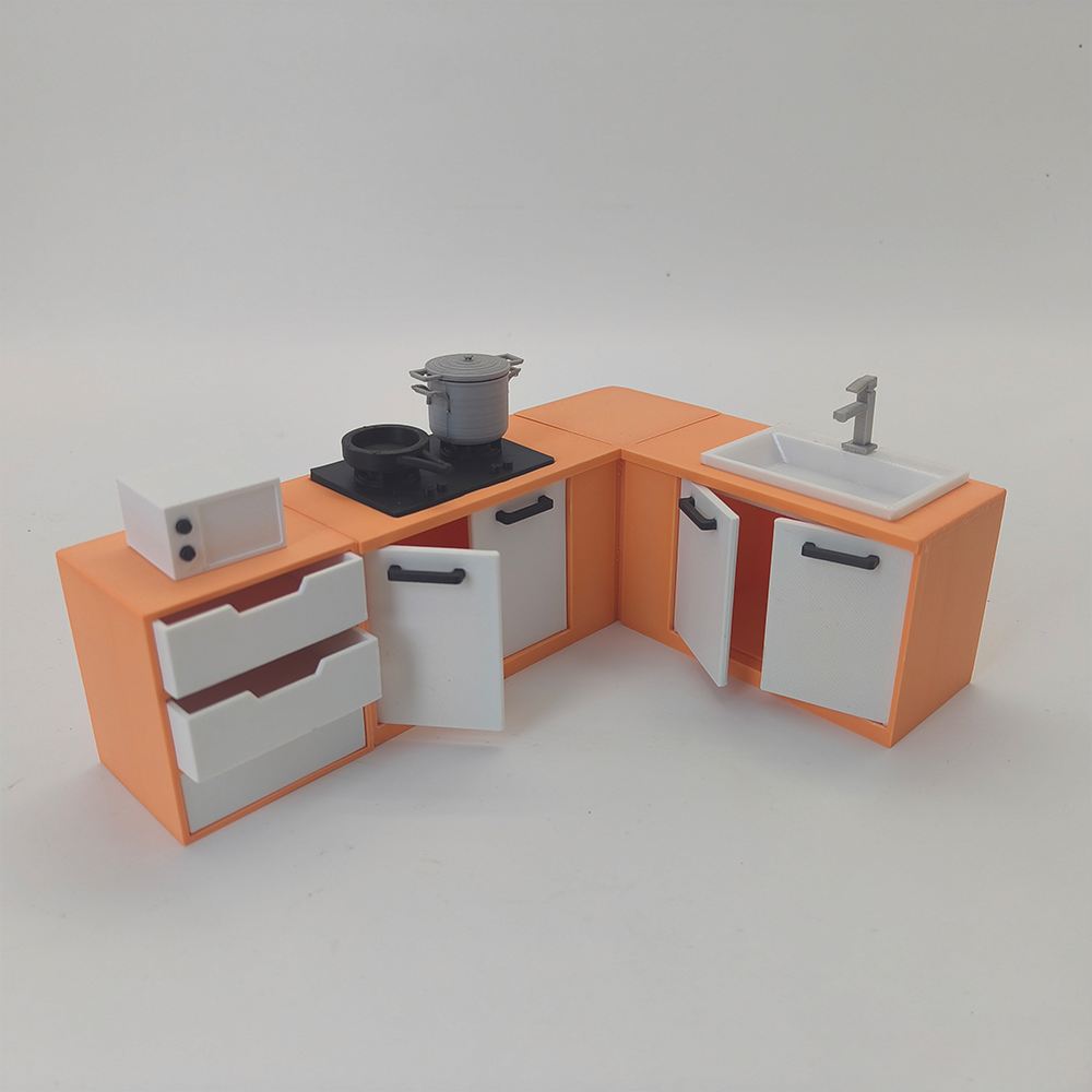 LYTP121004 1/12 Spring Kissed Moments Spring Kitchen 3D Printing DIY Miniature Scenes Dollhouse Creative Decorations Desktop Scenarios Mini Models 12-Inch BJD OB Doll — detail view 4