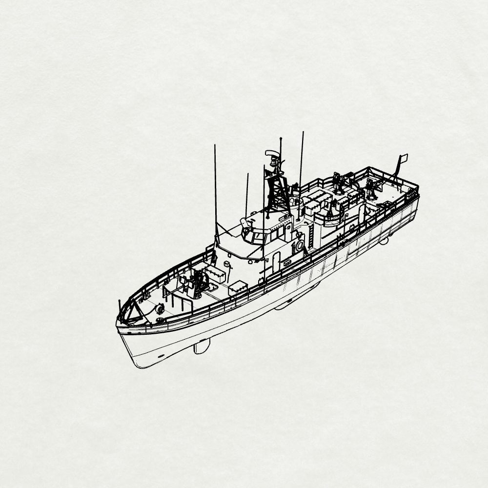 SSMODEL SSC771  Military Model USN PGM-59 Class Kim Qui (HQ 605) Water Line — scale model kit