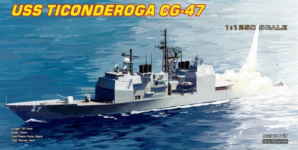 Hobbyboss 82501 1:1250 Scale Uss Ticonderoga CG-47 model kit Main image