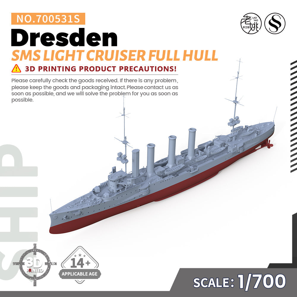 SSMODEL 531S Military Warship Model Kit SMS Dresden Light Cruiser Main image