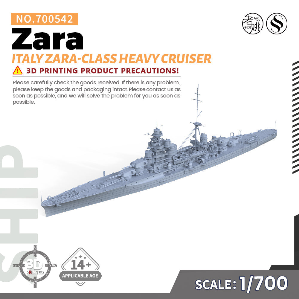 SSMODEL 542S Military Warship Model Kit Italy Navy Zara Class Heavy Cruiser Zara Main image