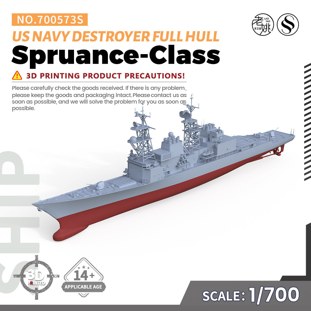 SSMODEL 573S Military Warship Model Kit US Navy  Spruance Class Destroyer Main image