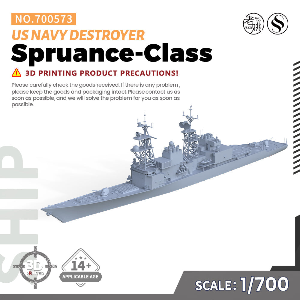 SSMODEL 573 Military Warship Model Kit US Navy Spruance Class Destroyer Main image