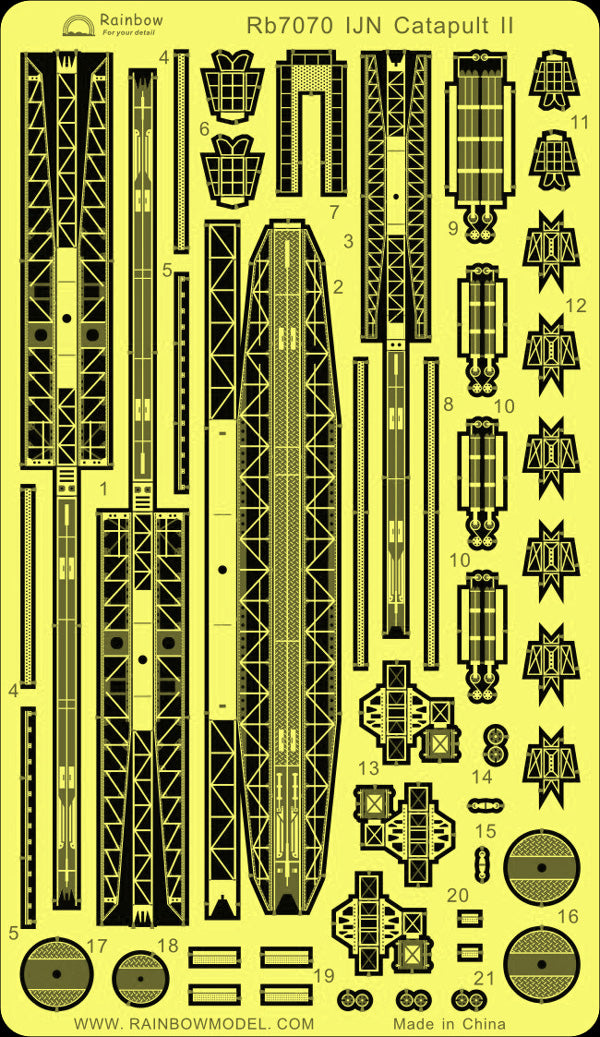 Rainbow RB7070 1/700Detail Up IJN Catapult II [No. 2 Model 1/Type 1 No.2 Model 11(Ise)/Type 2 No. 1 Model 10(Oyodo)] — scale model kit