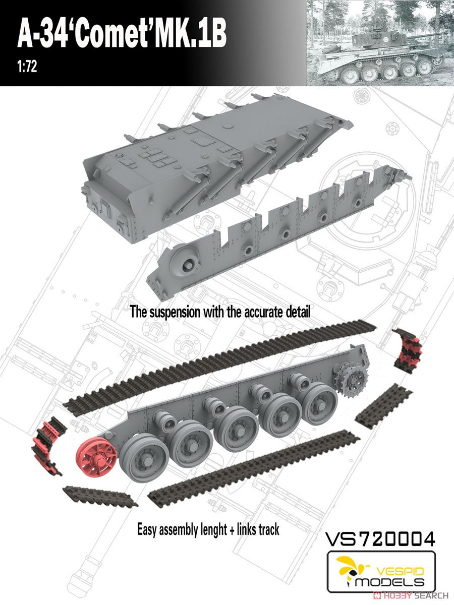 VESPID MODELS VS720004 1/72 A-34 COMET MK.1B Plastic Model Kit — detail view 5