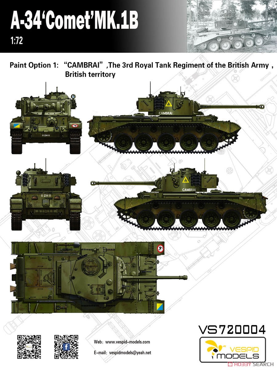 VESPID MODELS VS720004 1/72 A-34 COMET MK.1B Plastic Model Kit — detail view 7
