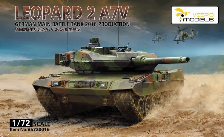 VESPID MODELS VS720016 1/72 Leopard 2 A7V German Main Battle Tank Model Kit Main image