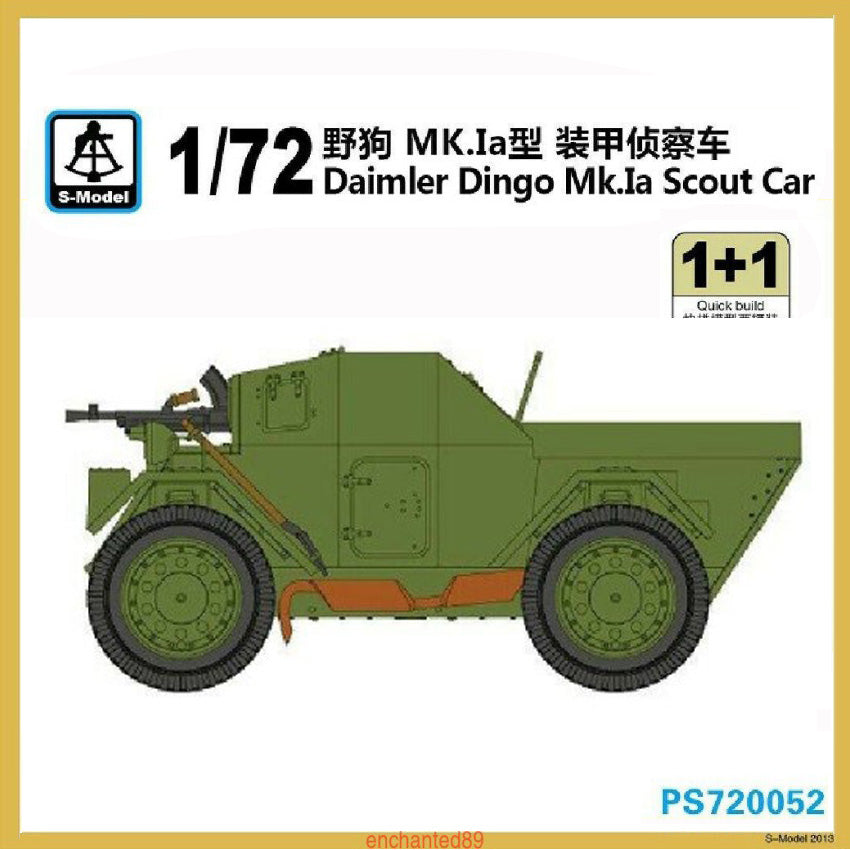 S-Model PS720052 1/72 Daimler Dingo Mk.Ia Scout Car 1+1 Plastic Model Kit Main image
