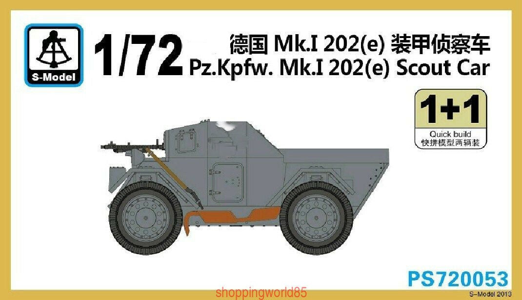 S-Model PS720053 1/72 Pz.kpfw.Mk.I 202 e Scout Car 1+1 Plastic Model Kit Main image
