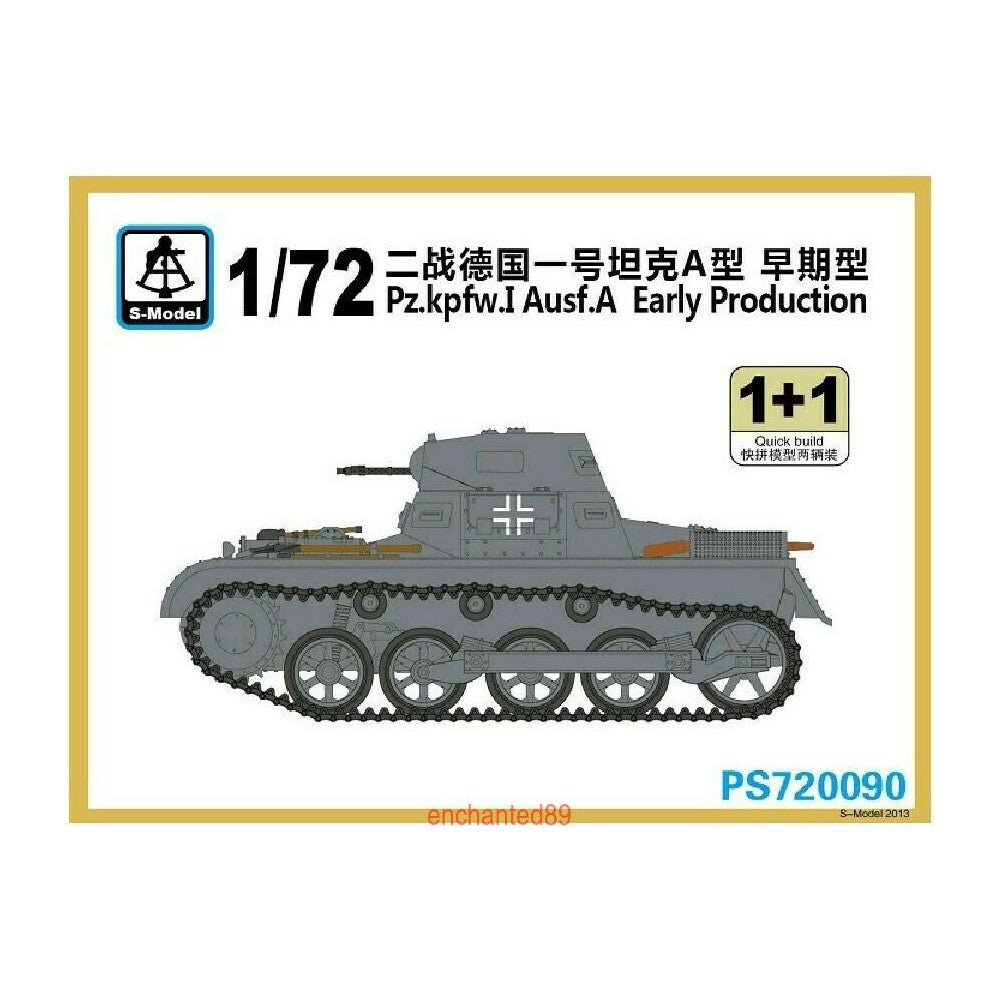 S-Model PS720090 1/72 Pz.Kpfw.I Ausf.A Early Production 1+1 Plastic Model Kit Main image