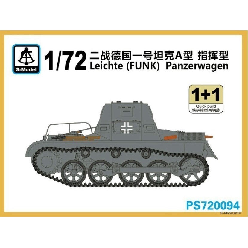 S-Model PS720094 1/72 Leichte FUNK Panzerwagen 1+1 Plastic Model Kit Main image