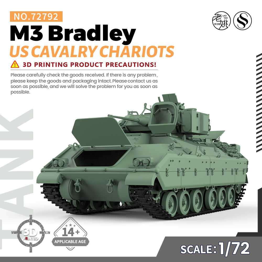 SSMODEL 792 Military Armoured Model Kit US M3 Bradley Cavalry Chariots — scale model kit