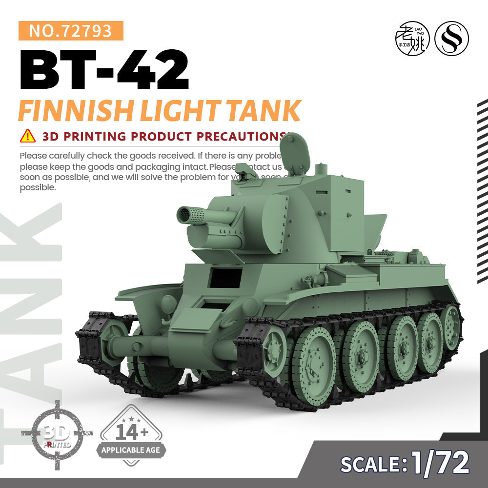 SSMODEL 793 Military Armoured Model Kit Finnish BT-42 Light Tank — scale model kit