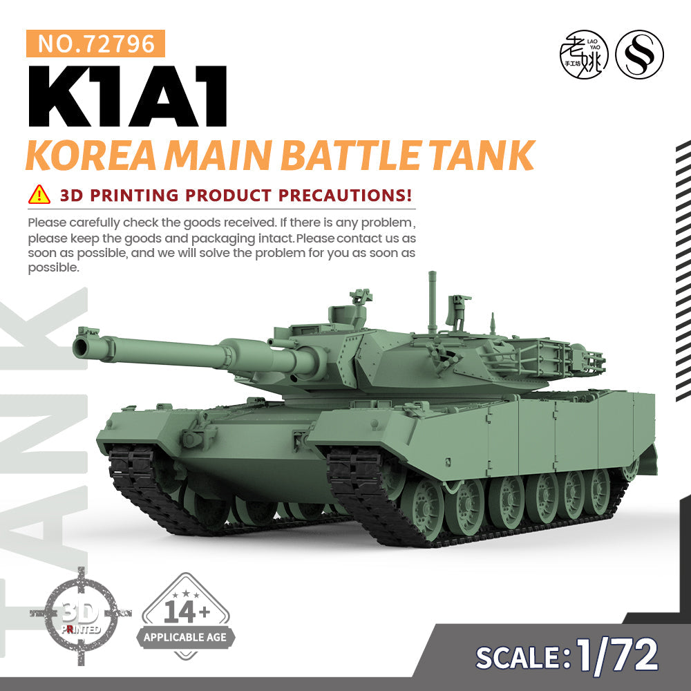 SSMODEL 796 Military Armoured Model Kit Korea K1A1 Main Battle Tank Main image