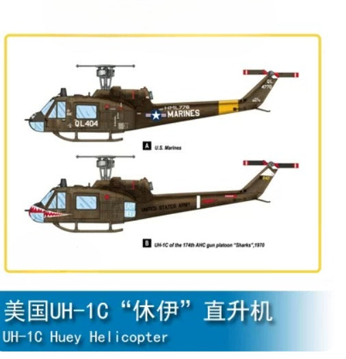 Hobbyboss 85803 1/48 UH-1C Huey Helicopter Model kit Main image