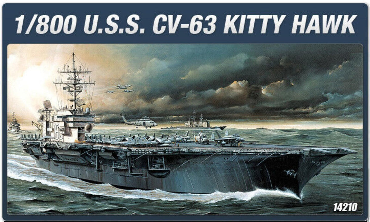 ACADEMY 14210 1/800 Scale USS Kitty Hawk Plastic Model Kit 14210 CV-63 Main image