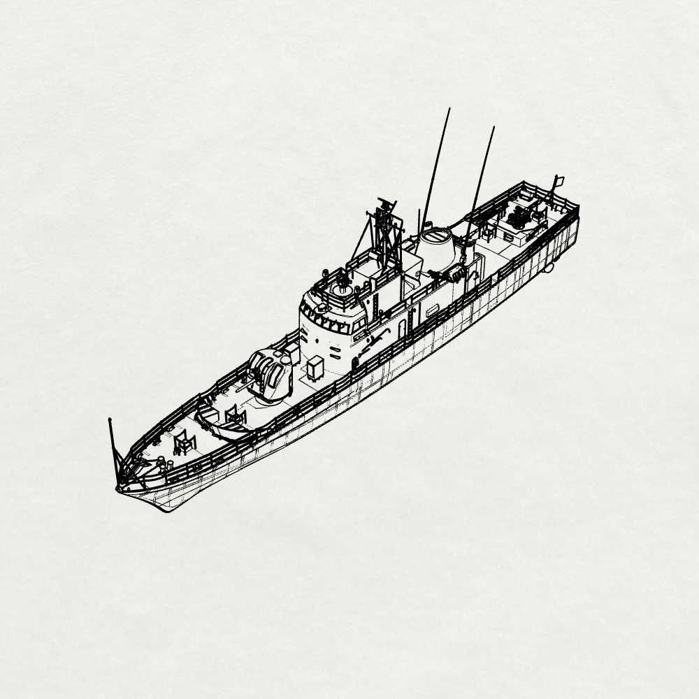 SSMODEL 760 Military Model Kit USS Asheville (PGM-84) Water Line — scale model kit