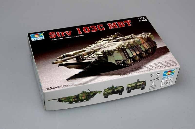 Trumpeter 1/72 07298 Swedish Strv 103C MBT — scale model kit