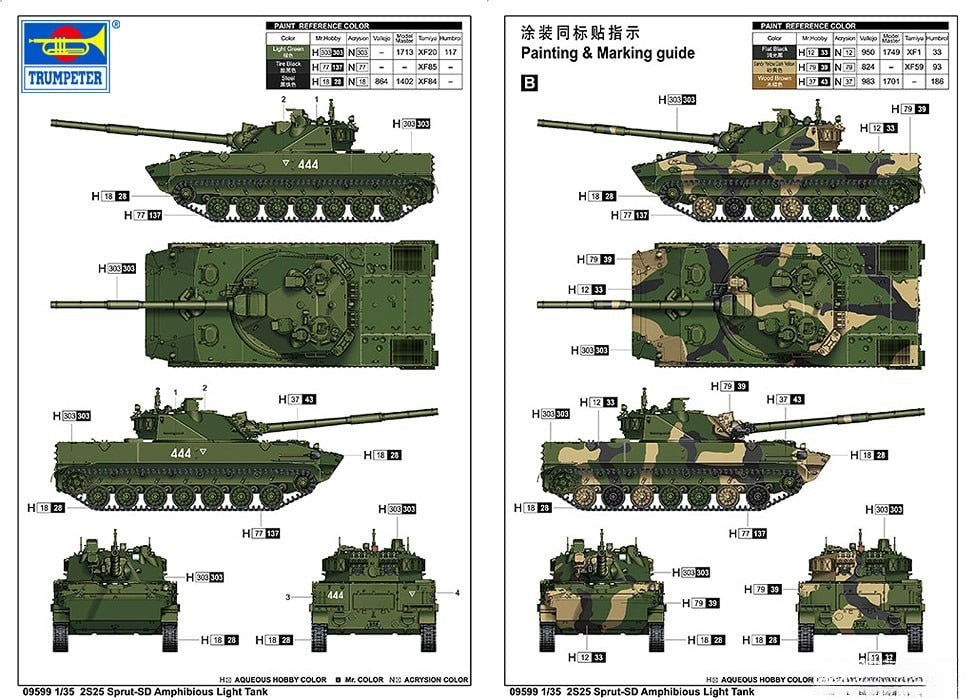Trumpeter 09599 1/35 Scale 2S25 Sprut-SD Amphibious Light Tank