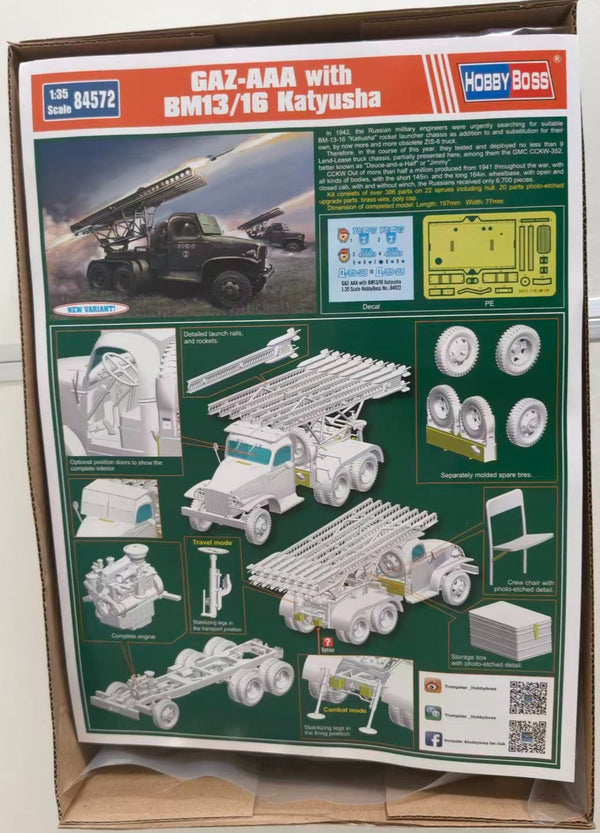 Hobby Boss 84572 1/35 GAZ-AAA Cargo Truck w/BM13/16