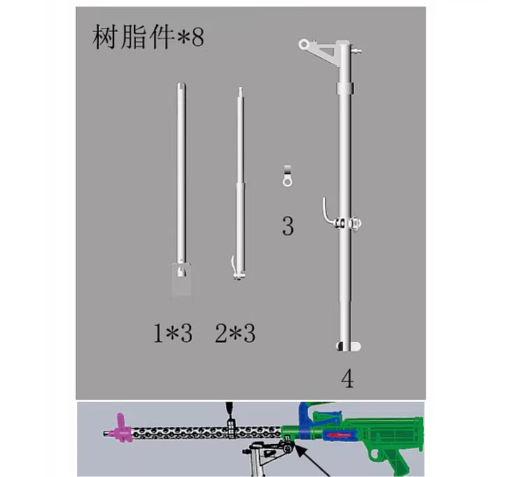 FivestarMosaic MM35028 1/35 World War II German MG13 Anti-aircraft Machine  Mount — scale model kit