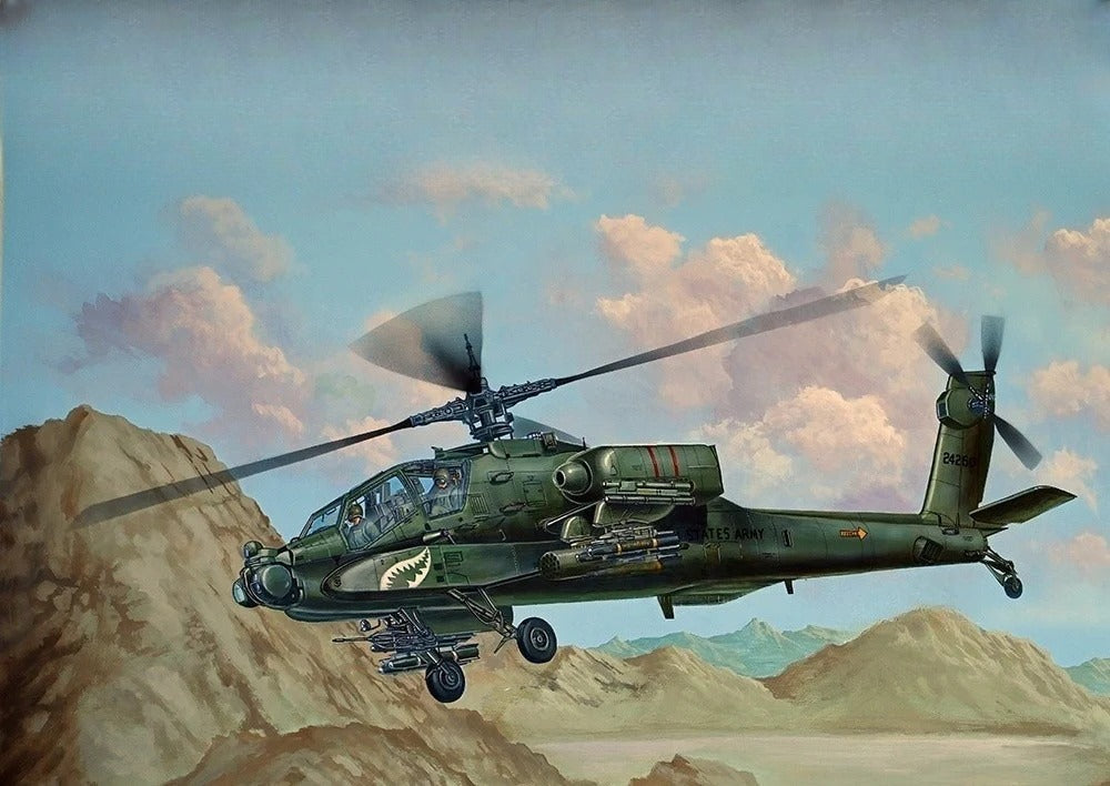 Trumpeter 05838 1/48AH-64A Apache Helicopter Assembly Model Kit — scale model kit