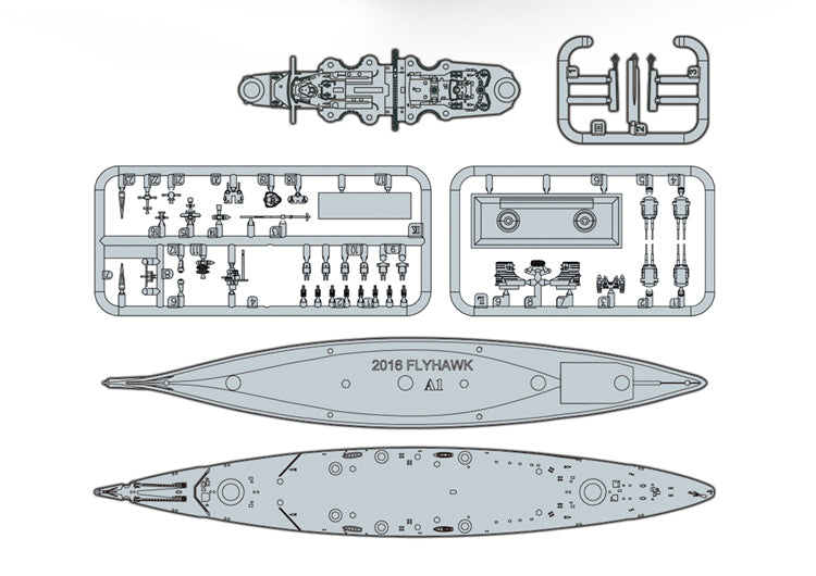 Flyhawk FH9001 1/2000 WWII German Battleship BISMARCK Plastic Model Kit Secondary image
