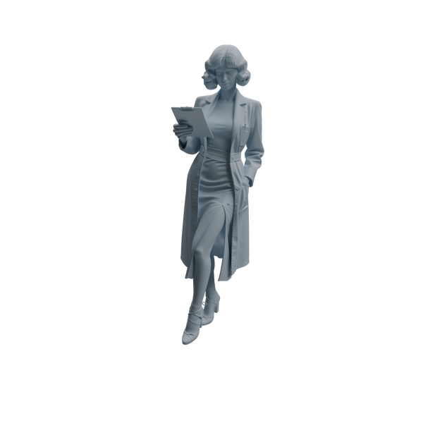 Detail view of MRY-SFW LYTR1003 Female Doctor with Medical Folder Character Modern Model 4 pcs Model