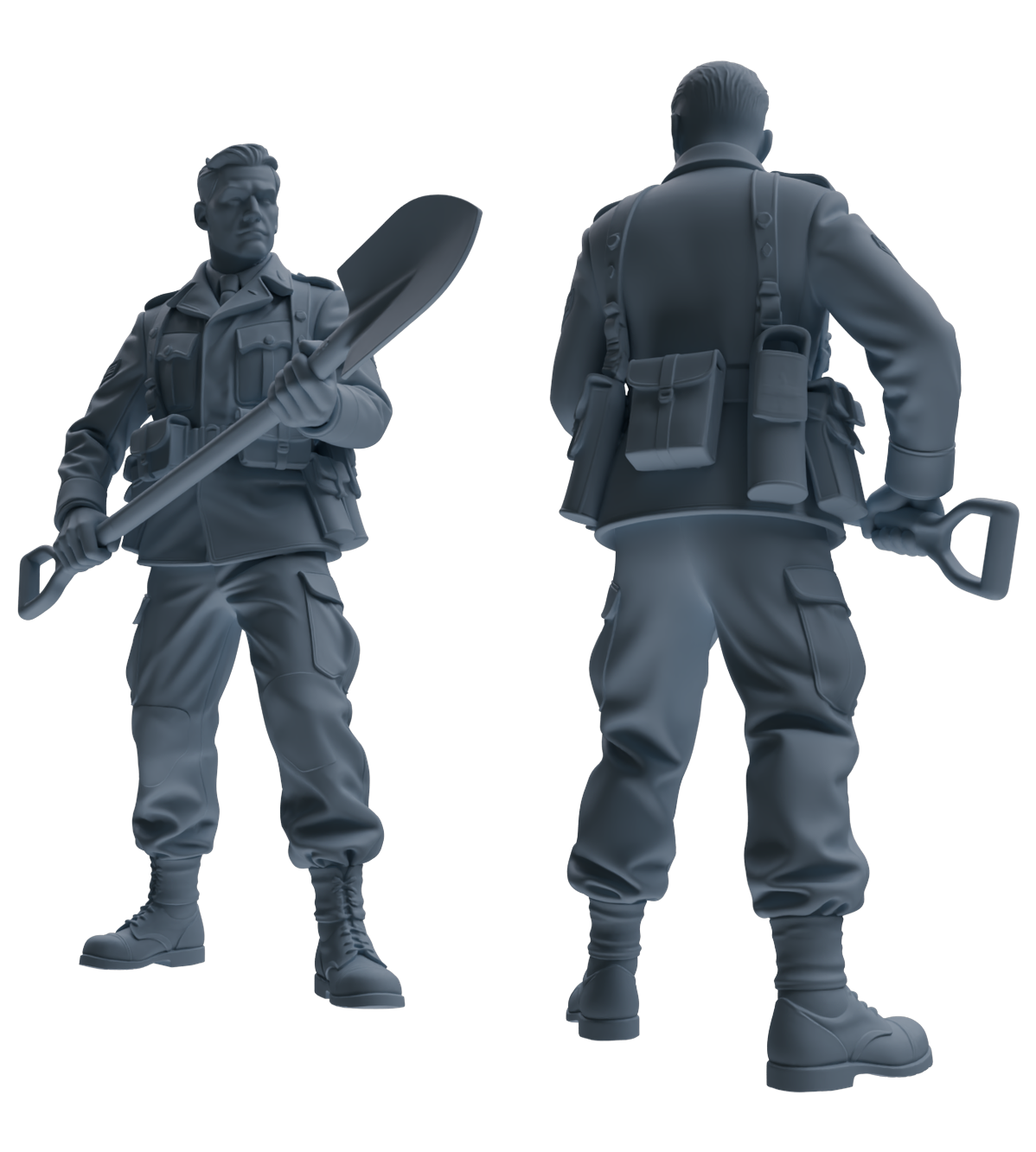 MRY-SFW SSTR185 Miniatures Soldier Model Kit Combat Engineer Soldier Pose Modern Model 4 pcs — detail view 4
