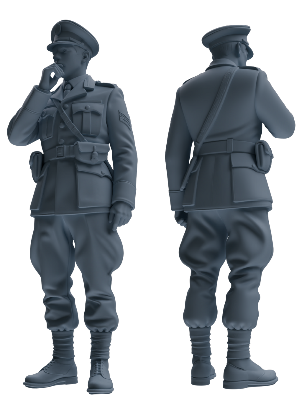 MRY-SFW SSTR180 Miniatures Soldier Model Kit Officer Pose Modern Model 3 pcs