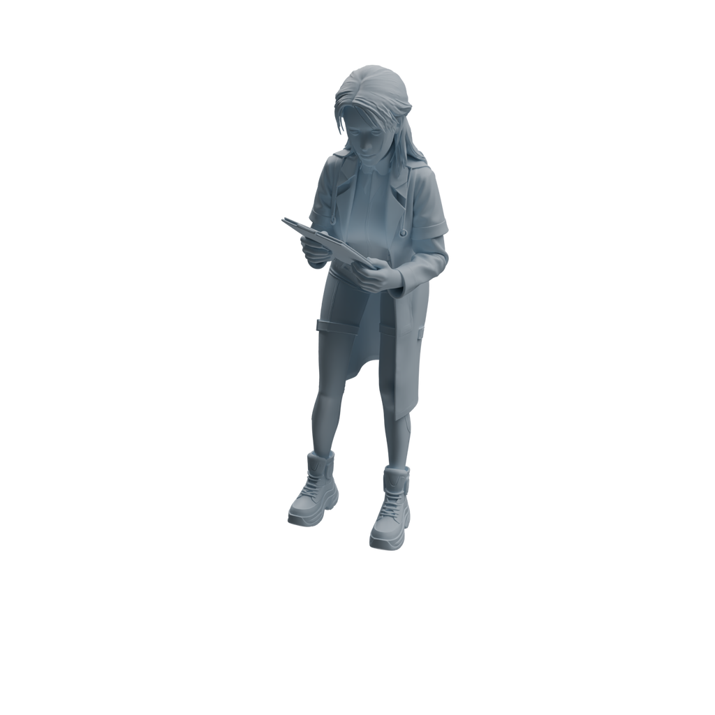 Detail view of MRY-SFW LYTR1003 Female Doctor with Medical Folder Character Modern Model 4 pcs Model