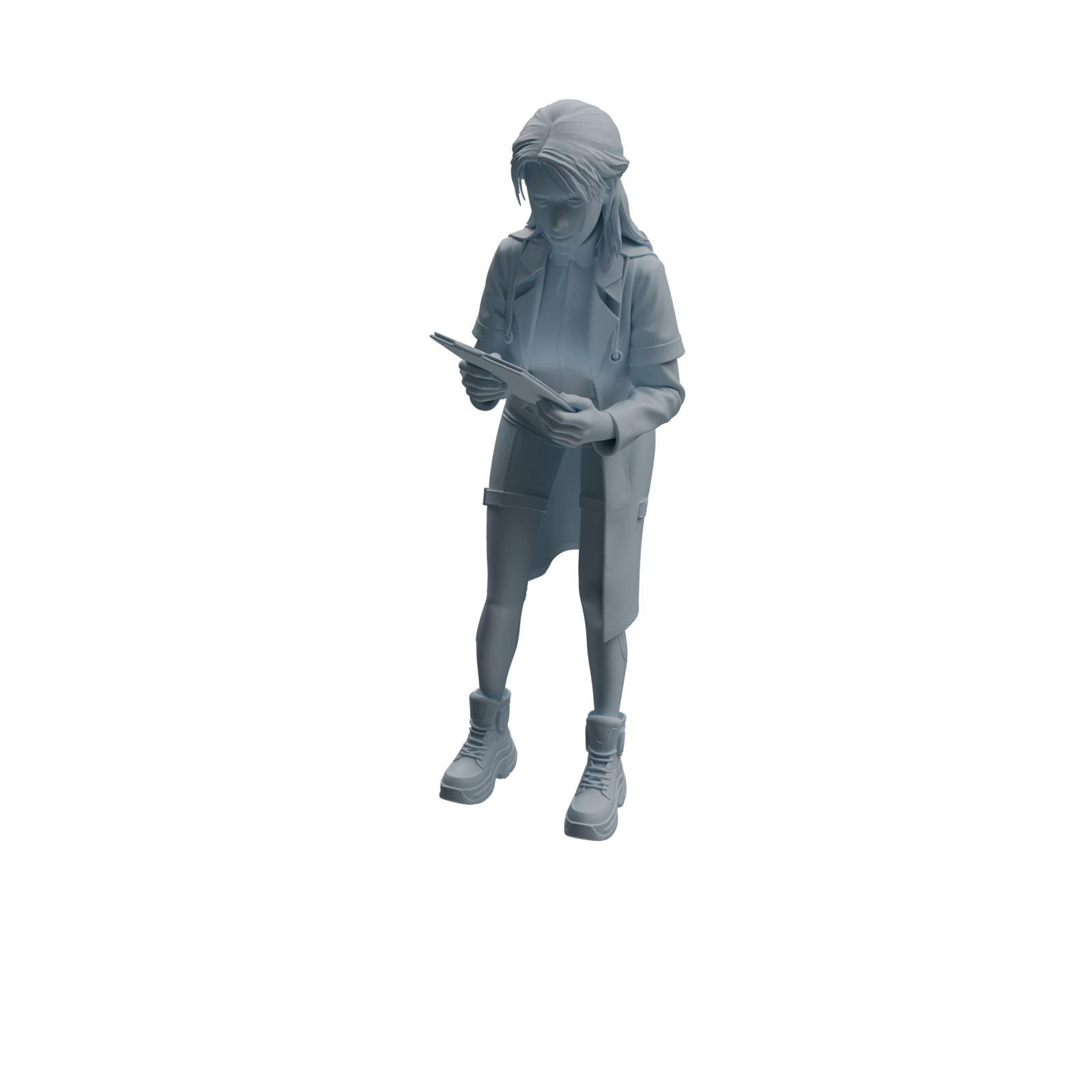 Detail view of MRY-SFW LYTR1003 Female Doctor with Medical Folder Character Modern Model 4 pcs Model