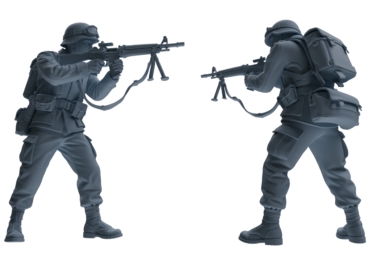 MRY-SFW SSTR185 Miniatures Soldier Model Kit Combat Engineer Soldier Pose Modern Model 4 pcs — detail view 7