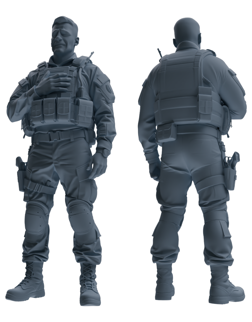 MRY-SFW SSTR183 Miniatures Soldier Model Kit Special Forces Soldier Pose Modern Model 3 pcs