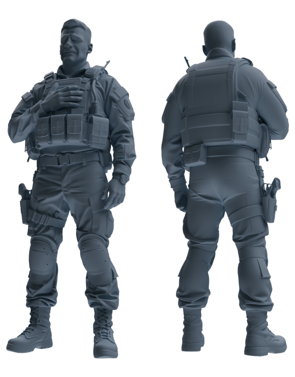 MRY-SFW SSTR183 Miniatures Soldier Model Kit Special Forces Soldier Pose Modern Model 3 pcs