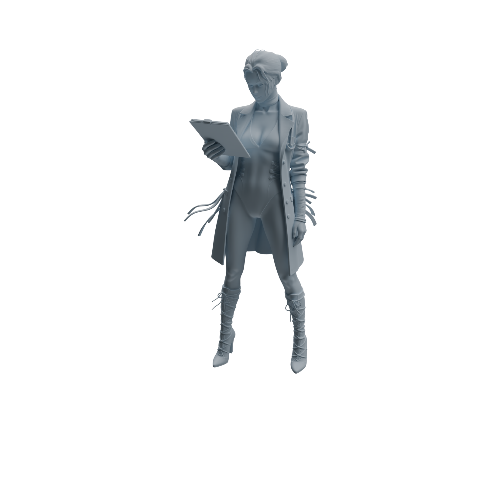 Detail view of MRY-SFW LYTR1003 Female Doctor with Medical Folder Character Modern Model 4 pcs Model