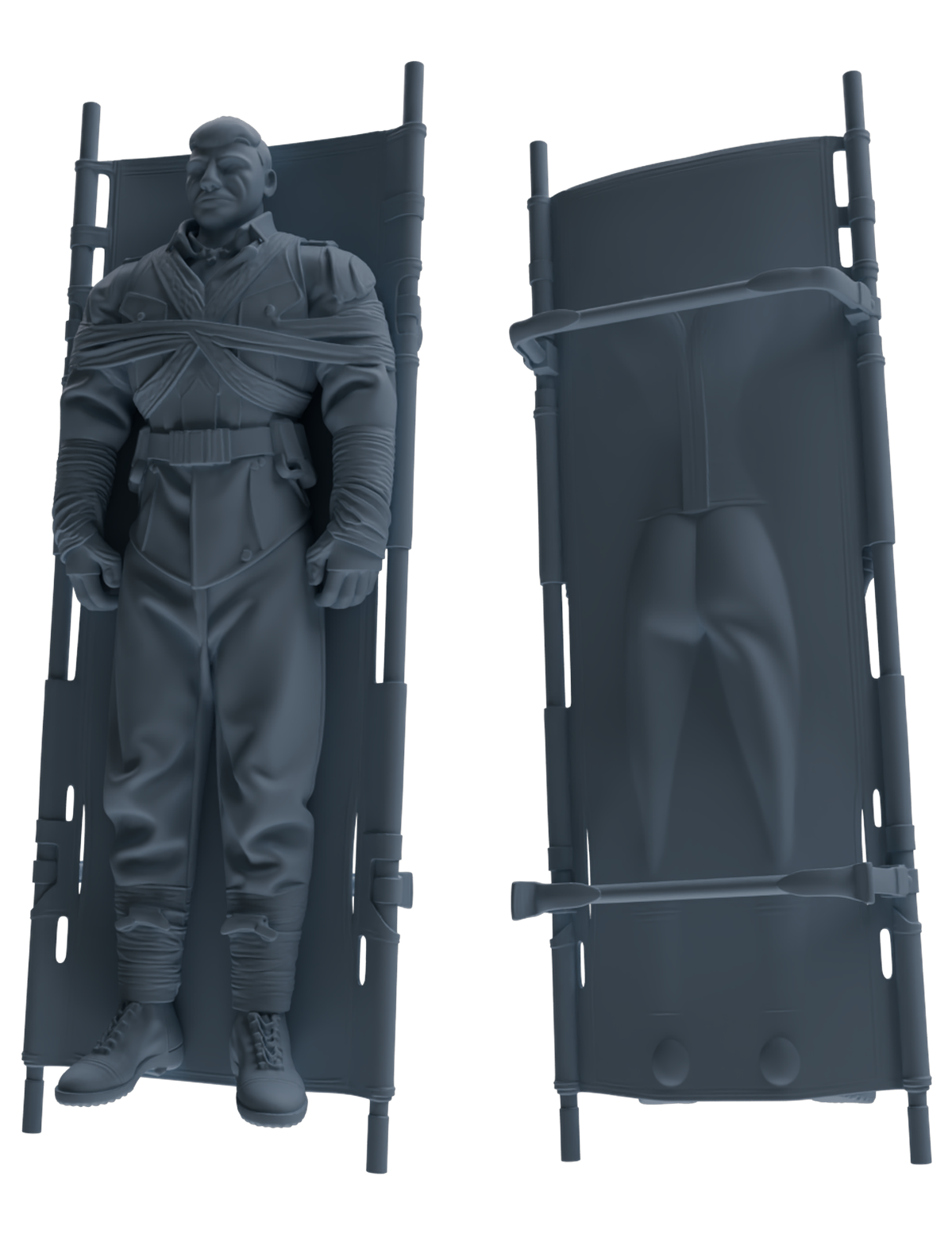 MRY-SFW SSTR206 Miniatures Soldier Model Kit Field Medical Scene Soldier Model 4 pcs — detail view 4