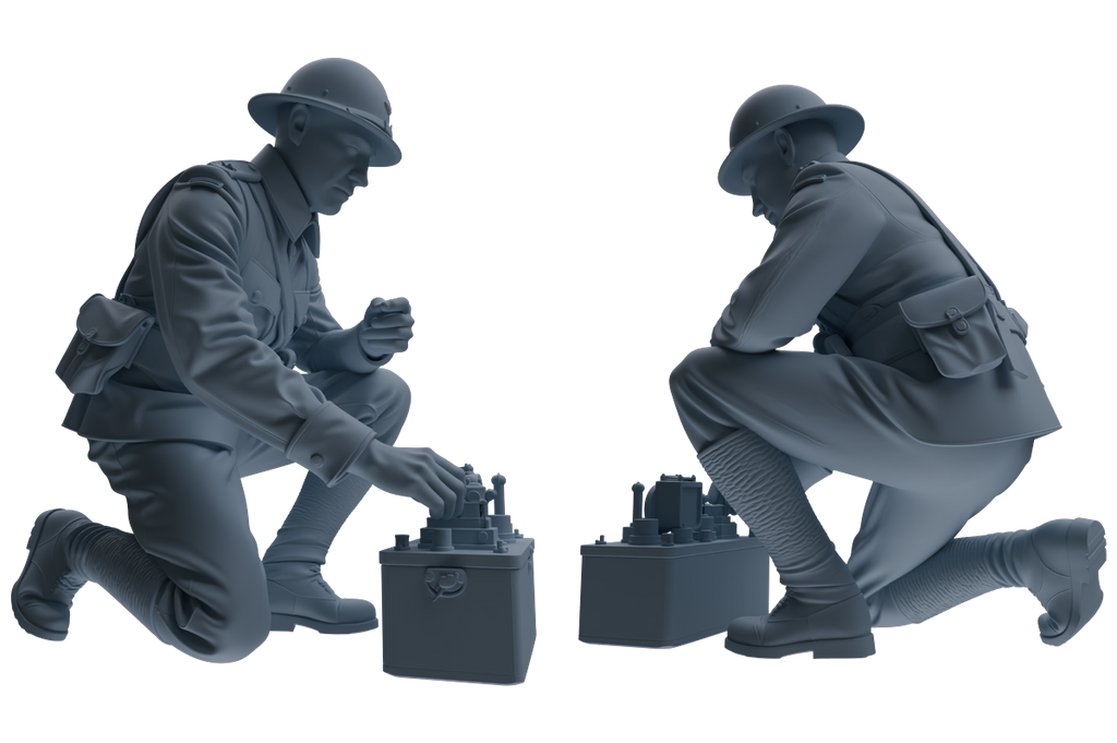MRY-SFW SSTR186 Miniatures Soldier Model Kit Mine Clearance Engineer Soldier Pose Modern Model 3 pcs