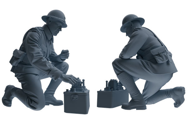 MRY-SFW SSTR186 Miniatures Soldier Model Kit Mine Clearance Engineer Soldier Pose Modern Model 3 pcs