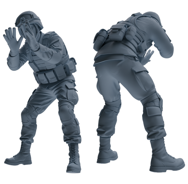 MRY-SFW SSTR191 Miniatures Soldier Model Kit Multi-Scenario Combat Soldier Pose Modern Model 5 pcs