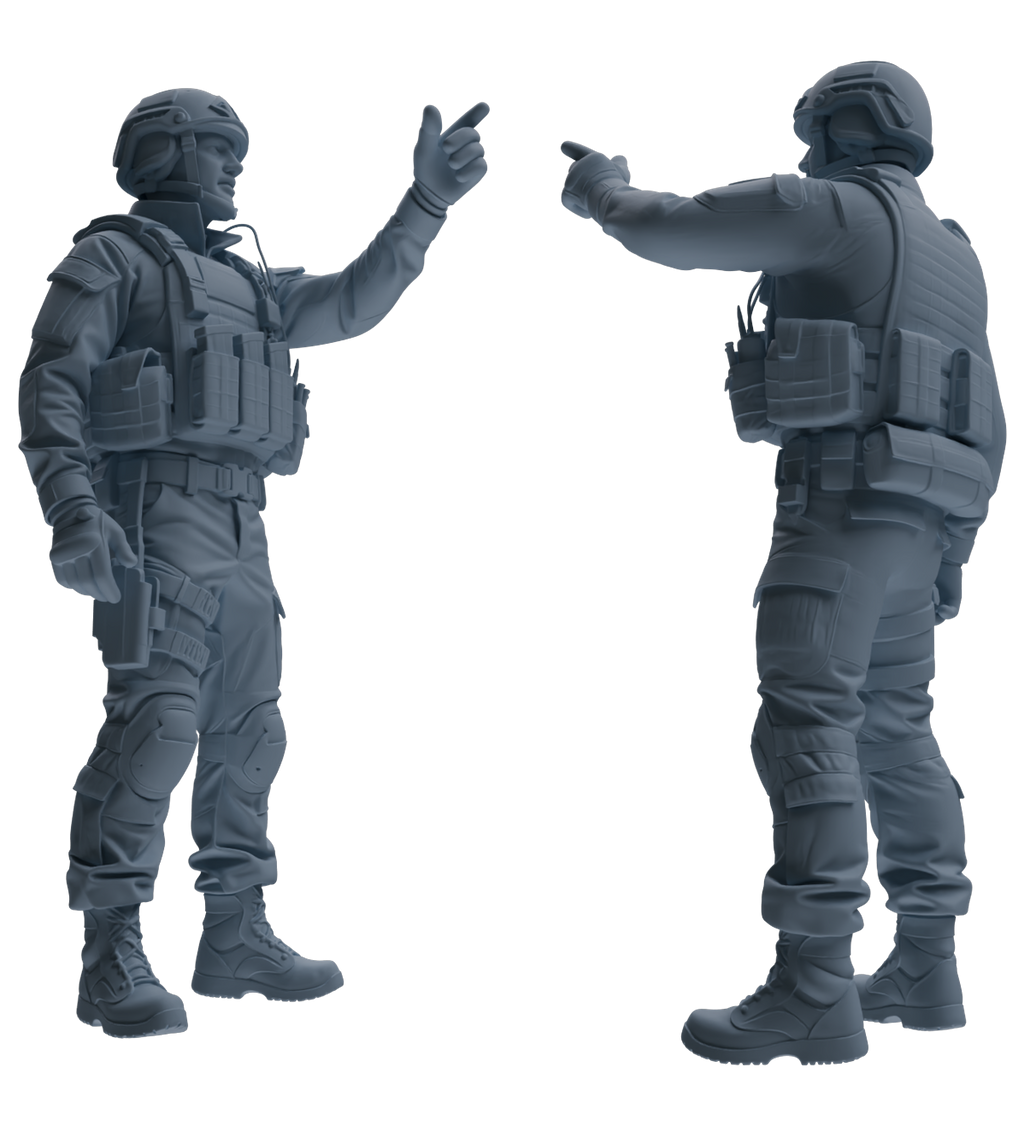 MRY-SFW SSTR207 Miniatures Soldier Model Kit Multi-Pose Combat Soldier Modern Model 6 pcs