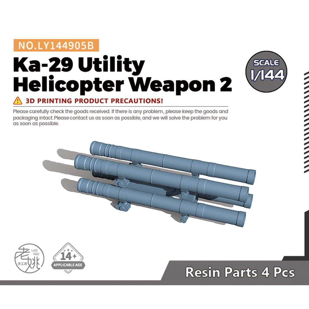 Yao's Studio LY905B Model Upgrades Parts 9M114 Tank Missiles Ka-29 Universal Helicopter Mount — scale model kit