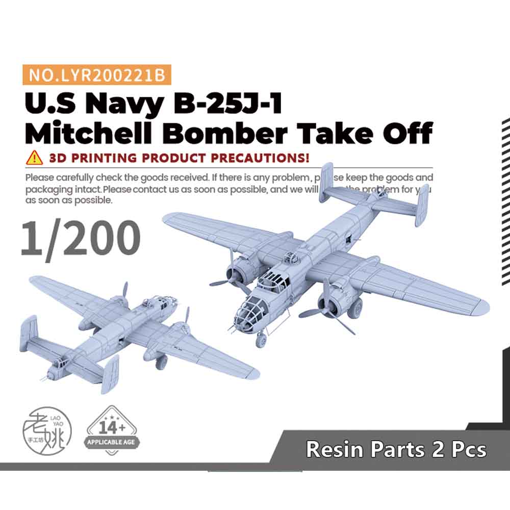 Yao's Studio 221B Military Model Kit U.S Navy B-25J-1 Mitchell Bomber Take Off — scale model kit