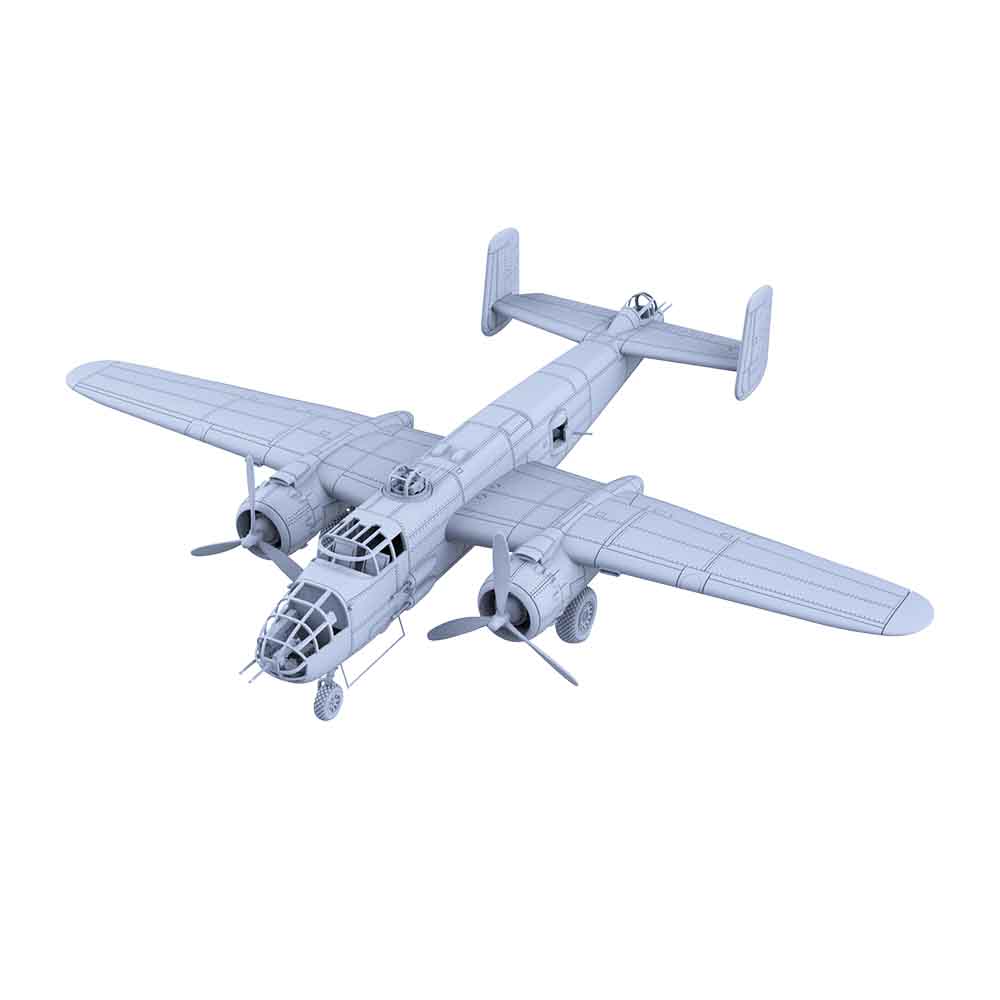 Yao's Studio 221B Military Model Kit U.S Navy B-25J-1 Mitchell Bomber Take Off — detail view 2